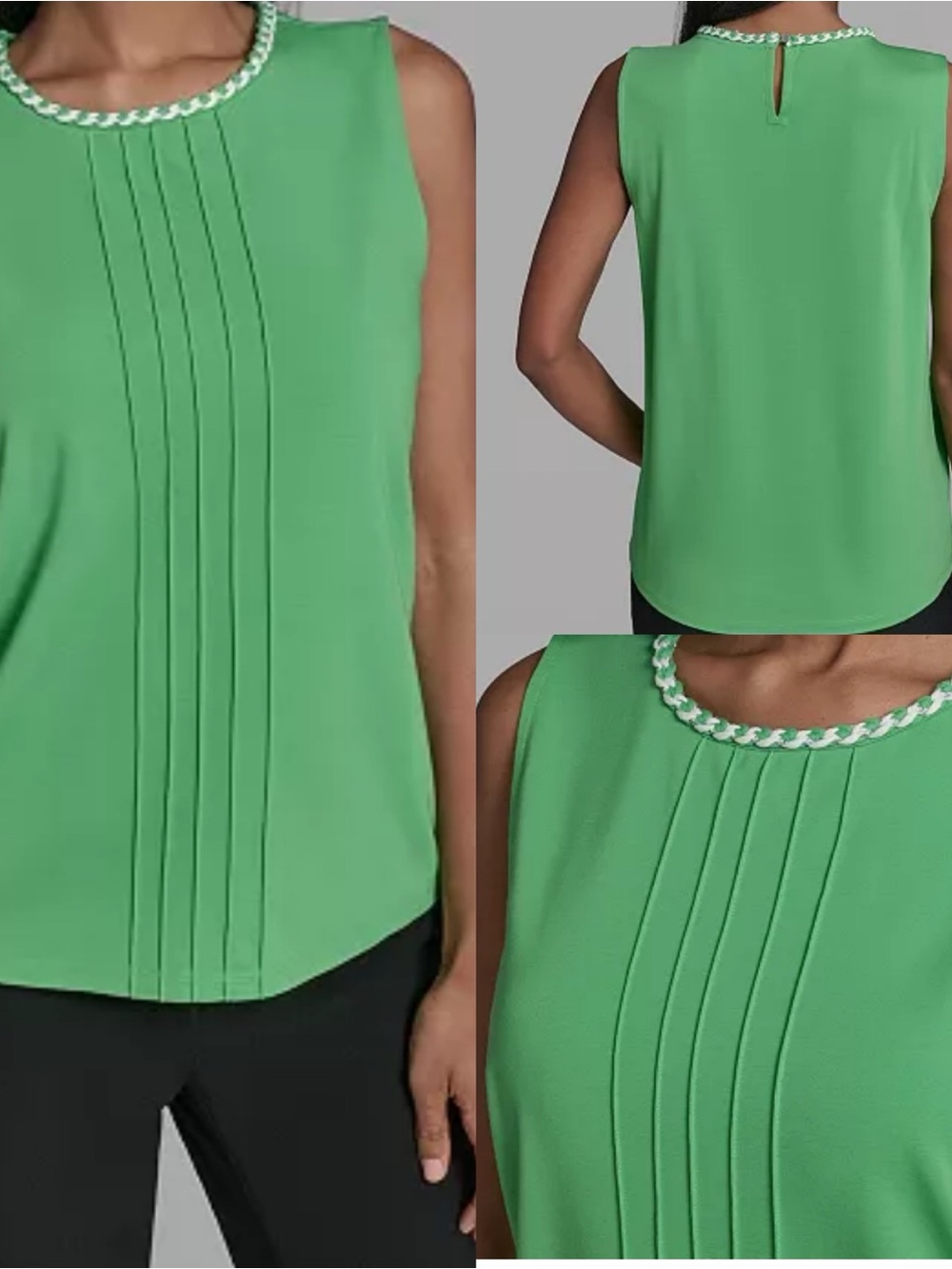 *Bundle Me* Karl Lagerfeld Pleated Shell with Braided Trim